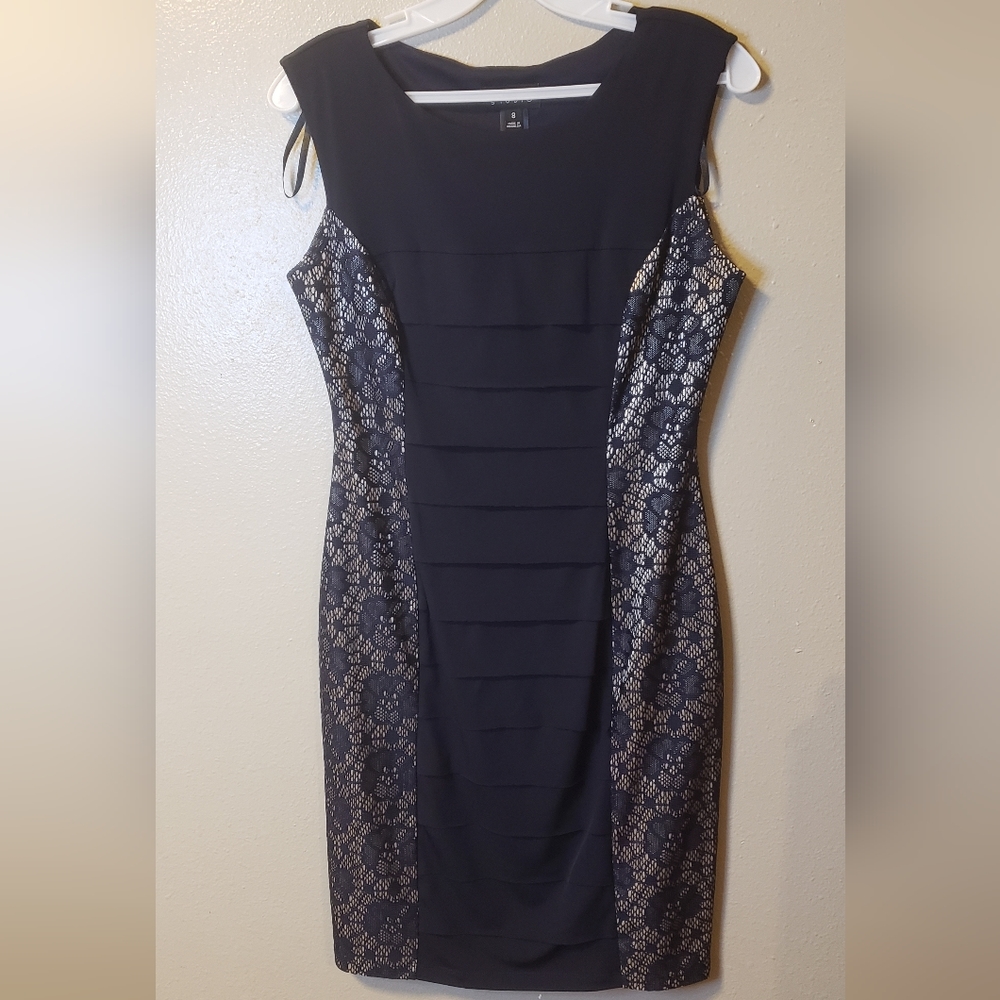 Navy blue and gold dress size 8